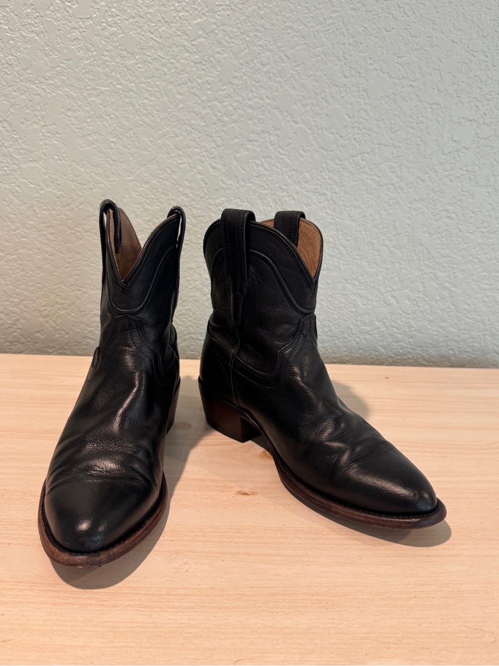 Tecovas Women’s Black Leather Western Cowboy Boots Size 6